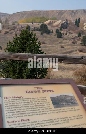 Colorado, Teller County, Victor, Vindicator Valley Trail.Quartier historique des mines d'or, la mine Clyde. Banque D'Images