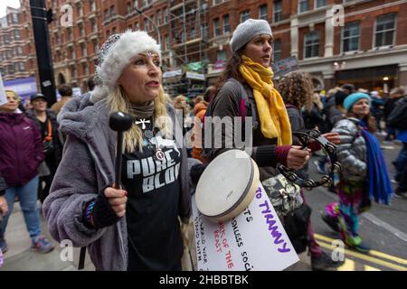 La Marche anti-vaccin à Londres, le 18th décembre 2021 Banque D'Images