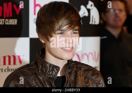 Justin Bieber album Signing, HMV Westfield, Londres.ROYAUME-UNI Banque D'Images