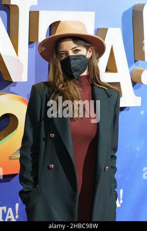 Madrid, Espagne.18th décembre 2021.Sara Carbonero participe à la première 'Canta 2' au Capitol Cinema.Crédit : SOPA Images Limited/Alamy Live News Banque D'Images