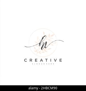 HV écriture initiale géométrique minimaliste logo modèle art vectoriel, logo pour la beauté d'affaires, la mode, et d'autres art Illustration de Vecteur