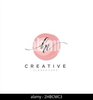 HV écriture initiale géométrique minimaliste logo modèle art vectoriel, logo pour la beauté d'affaires, la mode, et d'autres art Illustration de Vecteur