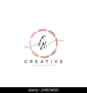 HV écriture initiale géométrique minimaliste logo modèle art vectoriel, logo pour la beauté d'affaires, la mode, et d'autres art Illustration de Vecteur