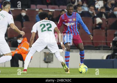 Barcelone, Espagne.18th décembre 2021.Barcelone, Espagne, décembre 18th 2021: Ousmane Dembele (7 FC Barcelone) pendant, LaLiga Santander match entre Barcelone et Elche au stade Camp Nou à Barcelone, Espagne.Rama Huerta/SPP crédit: SPP Sport presse photo./Alamy Live News Banque D'Images