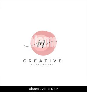 EN écriture initiale modèle géométrique de logo minimaliste art vectoriel, logo pour la beauté d'affaires, la mode, et d'autres art Illustration de Vecteur