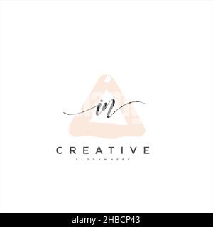 EN écriture initiale modèle géométrique de logo minimaliste art vectoriel, logo pour la beauté d'affaires, la mode, et d'autres art Illustration de Vecteur