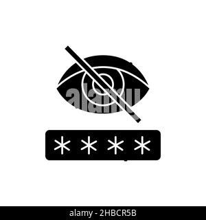 Masquer l'icône de la ligne de couleur du mot de passe. Elément vectoriel isolé. Pictogramme de contour pour la page Web, l'application mobile, la promotion Illustration de Vecteur