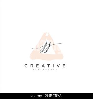 Jj écriture initiale modèle géométrique minimaliste logo art vectoriel, logo pour la beauté d'affaires, la mode, et d'autres art Illustration de Vecteur