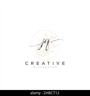 JQ écriture initiale modèle géométrique minimaliste logo art vectoriel, logo pour la beauté d'affaires, la mode, et d'autres art Illustration de Vecteur