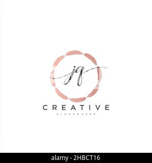 JQ écriture initiale modèle géométrique minimaliste logo art vectoriel, logo pour la beauté d'affaires, la mode, et d'autres art Illustration de Vecteur