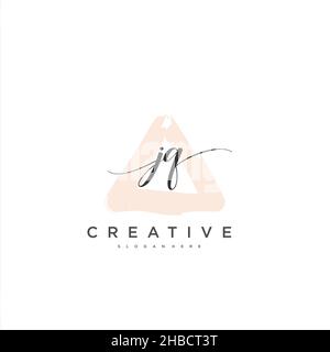 JQ écriture initiale modèle géométrique minimaliste logo art vectoriel, logo pour la beauté d'affaires, la mode, et d'autres art Illustration de Vecteur