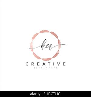 KA écriture initiale modèle géométrique minimaliste logo art vectoriel, logo pour la beauté d'affaires, la mode, et d'autres art Illustration de Vecteur