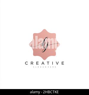 KJ écriture initiale modèle géométrique minimaliste logo art vectoriel, logo pour la beauté d'affaires, la mode, et d'autres art Illustration de Vecteur