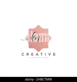 KM écriture initiale modèle géométrique minimaliste logo art vectoriel, logo pour la beauté d'affaires, la mode, et d'autres art Illustration de Vecteur