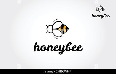 Modèle de logo Vector Honey Bee.Modèle vectoriel de logo Bee.Icône de contour, concept de logotype créatif, illustration du logo vectoriel. Illustration de Vecteur