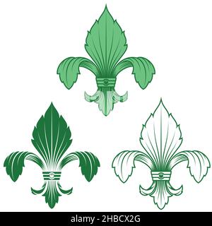 Fleur de lis conception vectorielle, représentation de la fleur de lis, symbole utilisé dans l'héraldique médiévale Illustration de Vecteur