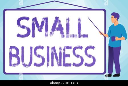 Affiche montrant les petites entreprises.Idée d'affaires une entreprise individualisée connue pour sa taille limitée instructeur de l'école dessin pointage Stick Banque D'Images