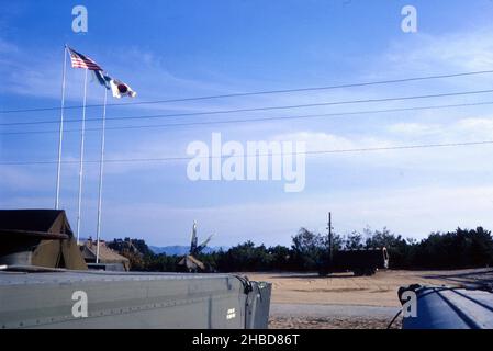 ARMÉE DES ÉTATS-UNIS / Armée des États-Unis Flugabwehrrakete / missile surface to Air (SAM) MIM-14 Nike Hercules - Daecheon Beach Süd Corée du Sud Banque D'Images