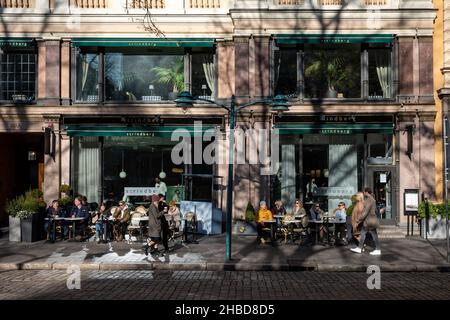 Cafe Strindberg sur Pohjoisesplanadi à Helsinki, Finlande Banque D'Images