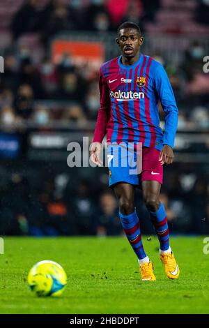 Barcelone, Espagne.18th décembre 2021.Ousmane Dembele (FC Barcelone), lors du match de football de la Liga entre le FC Barcelone et Elche CF, au stade Camp Nou à Barcelone, Espagne, le 18 décembre 2021.Foto: SIU Wu.Credit: dpa/Alay Live News Banque D'Images