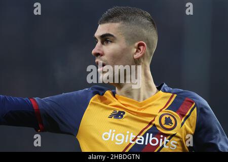 Gianluca Mancini (EN TANT que Roma) pendant Atalanta BC vs EN TANT que Roma, football italien Serie A match à Bergame, Italie, décembre 18 2021 Banque D'Images