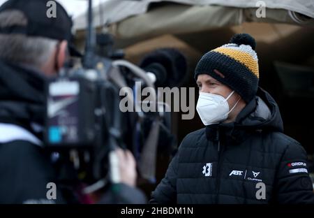 Le pilote de l'ABT Cupra XE Mattias Ekstrom pendant l'extrême à Bovington, Dorset.Date de la photo: Dimanche 19 décembre 2021. Banque D'Images