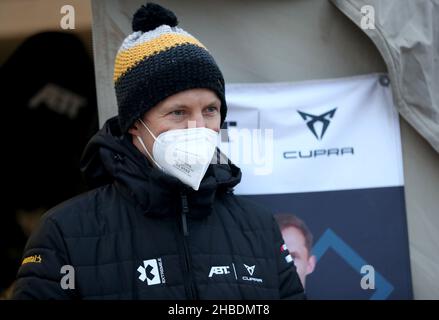 Le pilote de l'ABT Cupra XE Mattias Ekstrom pendant l'extrême à Bovington, Dorset.Date de la photo: Dimanche 19 décembre 2021. Banque D'Images