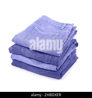 pile de jeans de couleur des 2022 très péri Banque D'Images