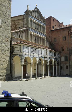 La ville de Pistoia en Toscane, Italie.Palais épiscopal Cattedrale di San Zeno. Banque D'Images