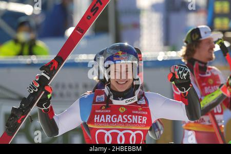 ODERMATT Marco (SUI) deuxième place lors de la coupe du monde de ski 2021 FIS - Slalom géant masculin, course de ski alpin à Alta Badia, Italie, décembre 19 2021 Banque D'Images