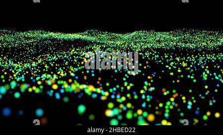 Plexus FANTASY technologie abstraite et ingénierie mouvement arrière-plan rotation et création d'un hémisphère organique en évolution. Science et ingénierie mot Banque D'Images