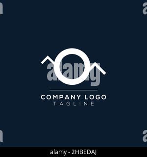 Lettre O monogramme avec le sommet de la montagne.Symbole du logo Mountain.Design moderne du logo vectoriel pour l'entreprise et identité de l'entreprise. Illustration de Vecteur