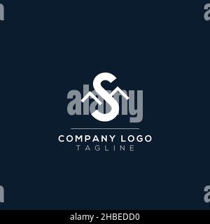 Lettre S alphabet monogramme avec le pic de montagne.Symbole du logo Mountain.Design moderne du logo vectoriel pour l'entreprise et identité de l'entreprise. Illustration de Vecteur