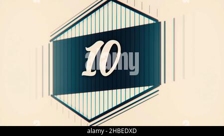 Compte à rebours de la ligne de repère du film avec les chiffres dessinés.Stop motion pastel compte à rebours animation de dessin animé sur fond de tableau noir - nouvelle qualité unique fait main rétro Banque D'Images