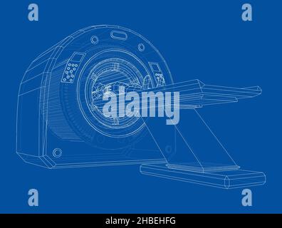 Patiente allongée sur un scanner CT ou IRM Banque D'Images