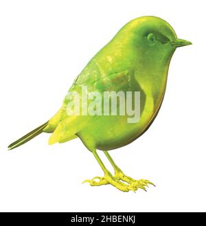 Statue de figurine de décoration d'oiseau vert jaune Illustration de Vecteur