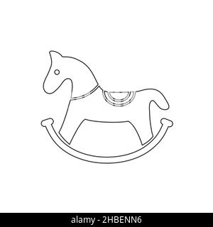 Icône de vecteur cheval à bascule jouet isolée sur fond blanc Illustration de Vecteur
