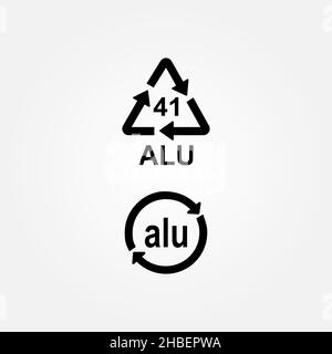 Illustration vectorielle du code de recyclage de l'aluminium ALU 41 Illustration de Vecteur