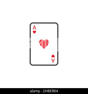 Carte de jeu gagnante ace of Hearts Vector Illustration de Vecteur