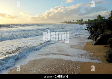 Plage à Kekaha sur Kauai, Hawaï Banque D'Images