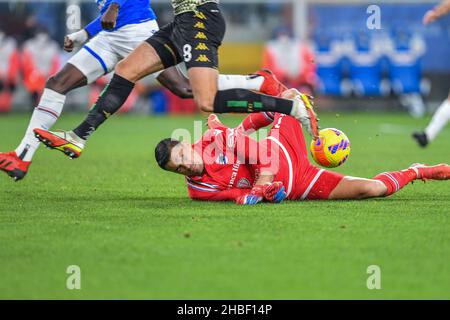 Genova, Italie.19th décembre 2021.Emil Mulyadi Audero (Sampdoria) pendant UC Sampdoria vs Venezia FC, football italien série Un match à Genova, Italie, dicembre 19 2021 crédit: Agence de photo indépendante / Alamy Live News Banque D'Images