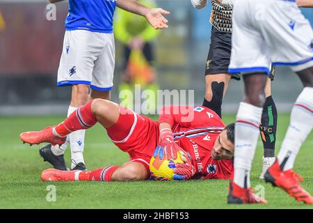 Genova, Italie.19th décembre 2021.Emil Mulyadi Audero (Sampdoria) pendant UC Sampdoria vs Venezia FC, football italien série Un match à Genova, Italie, dicembre 19 2021 crédit: Agence de photo indépendante / Alamy Live News Banque D'Images