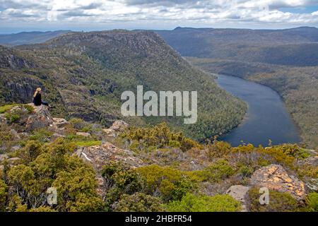 Vue sur le lac Seal depuis le plateau du Tarn Banque D'Images