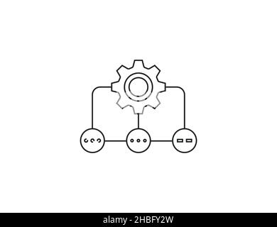 Icône flux de travail, automatisation, traitement.Illustration vectorielle.Conception plate. Illustration de Vecteur