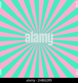 Arrière-plan bleu rose en rafale.Arrière-plan rays de style rétro.Vecteur. Illustration de Vecteur