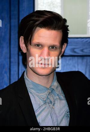 Matt Smith lors du lancement VIP de Doctor Who Experience à Olympia Two à Kensington, dans l'ouest de Londres. Banque D'Images