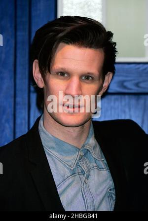 Matt Smith lors du lancement VIP de Doctor Who Experience à Olympia Two à Kensington, dans l'ouest de Londres. Banque D'Images