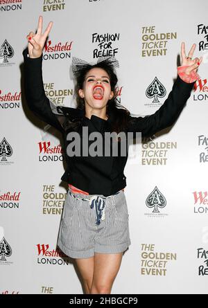 BIP Ling participe au lancement d'une boutique en ligne d'une semaine organisée par son association caritative Fashion for relief à Westfield, Londres. Banque D'Images