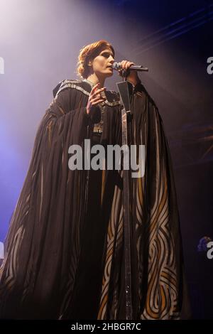 Florence Welch de Florence et la machine se produit au Alexandra Palace dans le nord de Londres. Banque D'Images