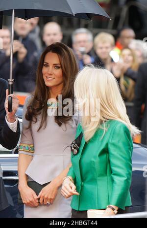 La duchesse de Cambridge arrive à la première du film African Cats UK qui s'est tenue à la BFI Southbank, Londres. Banque D'Images